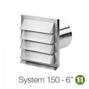 150mm - Premium Stainless Steel - External Wall Vent