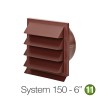 150mm Louvred Wall Grille Vent Red Brick -Terracotta
