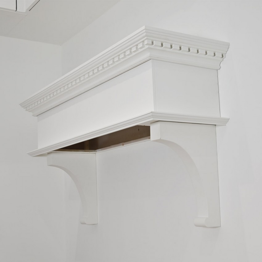 1.2m Shaker Style Cooker Hood Canopy in White
