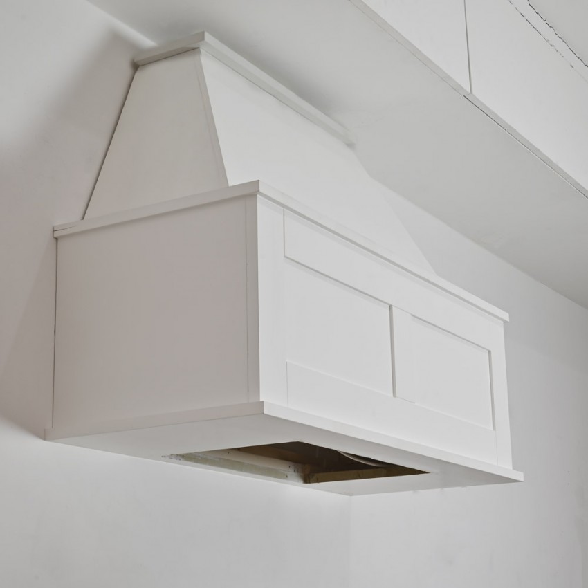 1m Shaker Style Cooker Hood Canopy in White