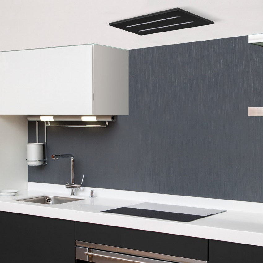 650mm Black Ceiling Hood Extractor For Small Kitchens