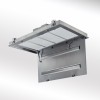 Easy access drop down panel to gain access to the metal grease filters and installation panel