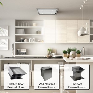  60cm ceiling cooker hood With External Motor Options Stainless Steel