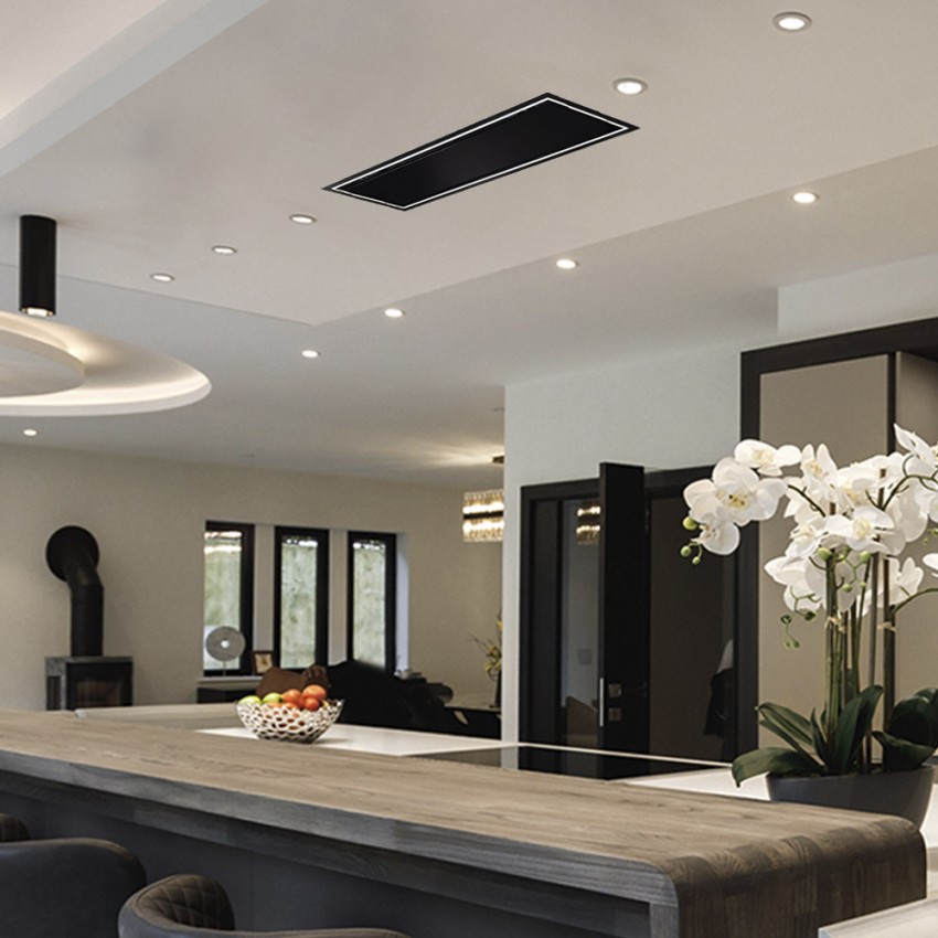 Caporra - 90cm x 30cm Slimline Brushless Motor Ceiling Hood - Black