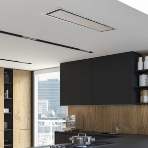 Caporra - 90cm x 30cm Slimline Brushless Motor Ceiling Hood - Stainless Steel