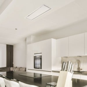 90cm x 30cm Caporra Ceiling Cooker Hood With LED Surround White