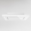 Slimline designer white glass ceiling hood with powerful recirculating motor