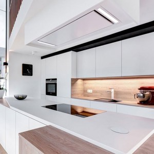 100cm Designer Ceiling Cooker Hood White With Slimline Motor
