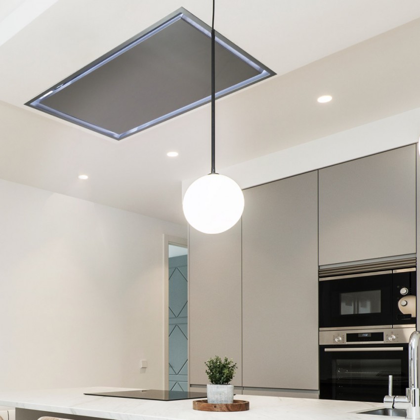 120cm Powerful Silent Ceiling Cooker Hood Stainless Steel