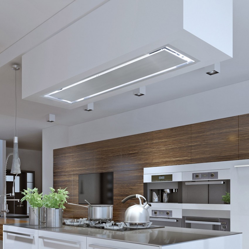 120cm x 30cm Soffitto Ceiling Hood in Stainless Steel