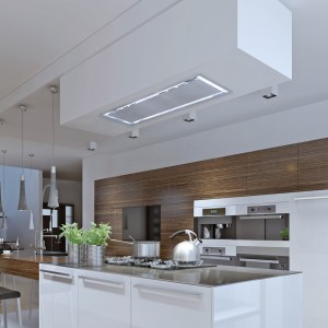 90cm x 30cm Ceiling Cooker Hood Stainless Steel With Brushless Motor 