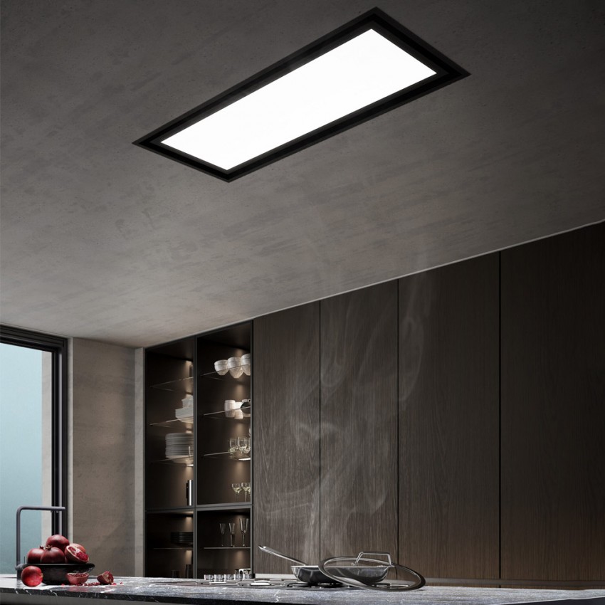 90cm Tolvi Ceiling Cooker Hood with LED Panel 