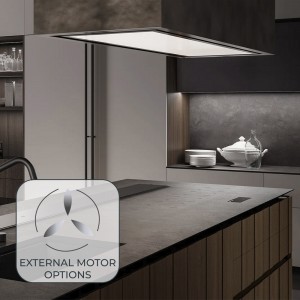 120cm x 50cm Ceiling Cooker Hood stainless steel frame With External Motor Options