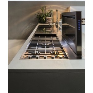 90cm downdraft hidden cooker hood stainless steel & black