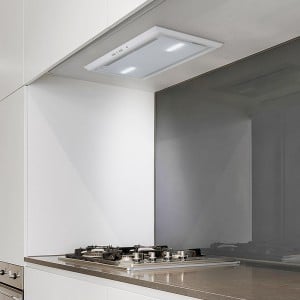 Quality White Glass Canopy Cooker Hood 