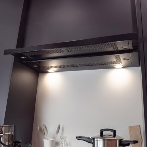 90cm Telescopic Kitchen Cooker Extractor in Black