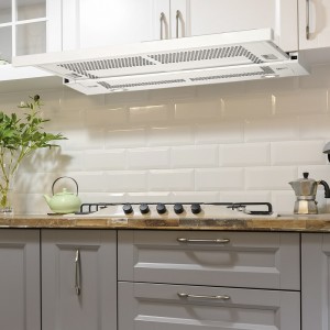 90cm Telescopic Kitchen Cooker Extractor in White
