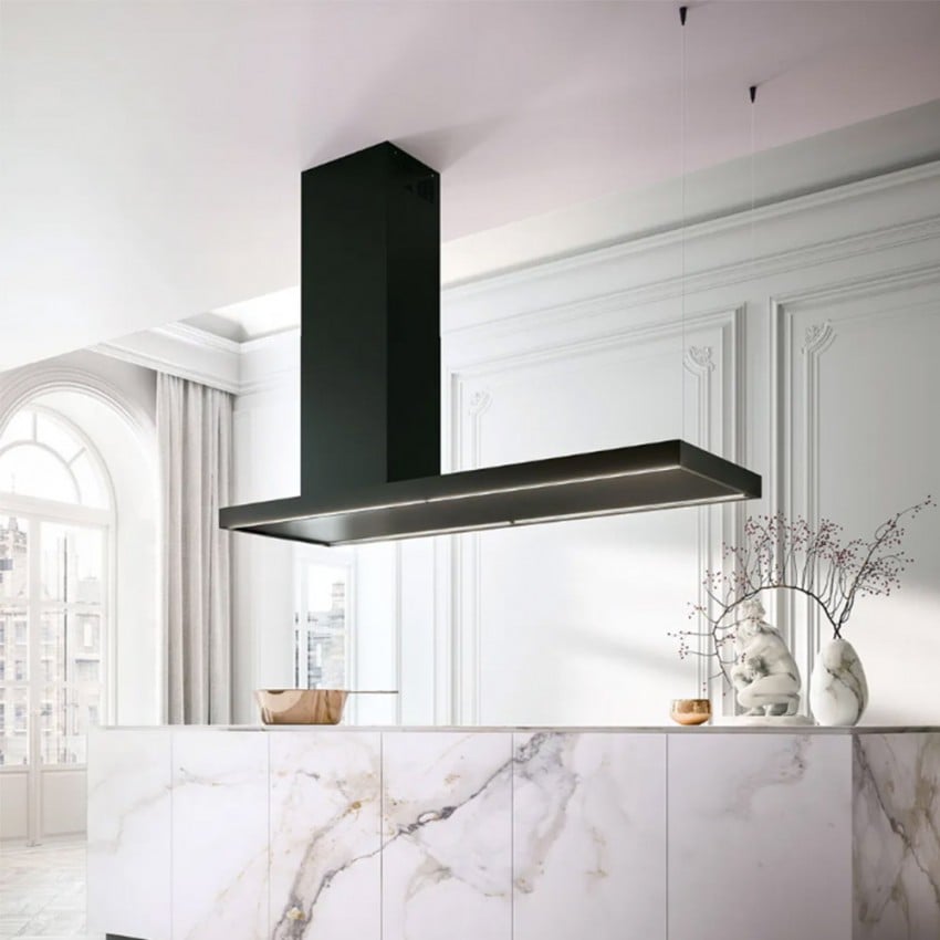 150cm Professional Island Cooker Hood Black 