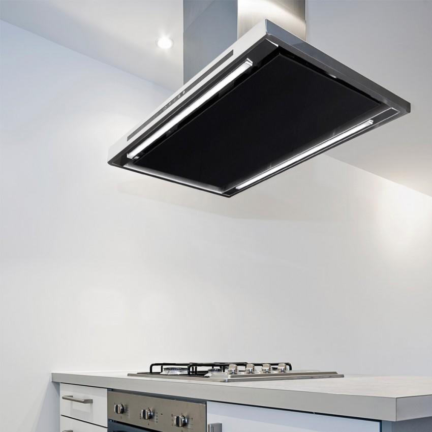 90cm Kitchen island cooker hood stainless steel ultra slim 