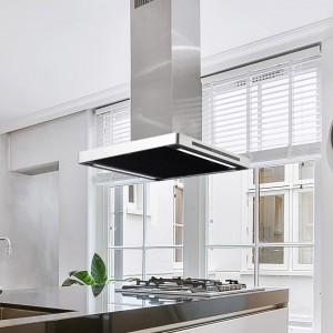 Linea - 90cm Slimline Island Cooker Hood - Stainless Steel