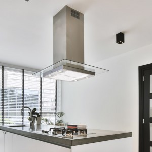 70cm Straight Glass Island Cooker Hood - Stainless Steel