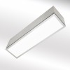 Polished stainless steel door frame with white luminous door