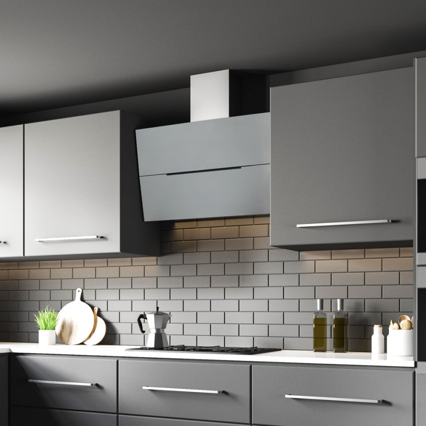 90cm Ascenti Angled Stainless Steel Kitchen Hood
