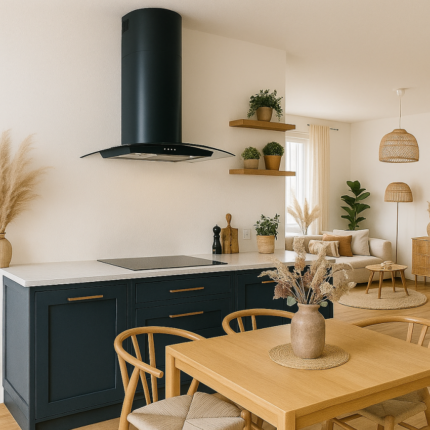 80cm Curved Glass Kitchen Cooker Hood Anthracite 
