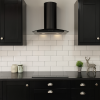 60cm Curved Glass Cooker Hood - Black