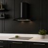 90cm Curved Glass Cooker Hood - Black