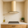 Curved Glass Kitchen Extractor Cooker Hood - Ivory