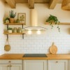 Curved Glass Kitchen Cooker Hood - Cream
