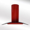 90cm Curved Glass Cooker Hood Red 