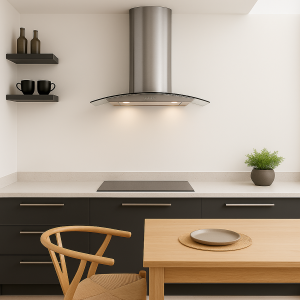 80cm Curved Glass Stainless Steel Kitchen Extractor
