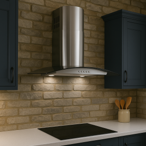90cm Curved Glass Kitchen Cooker Hood 