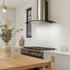 Curved Glass Kitchen Extractor Hood Stainless Steel 