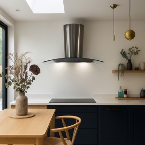 100cm Curved Glass Cooker Hood - Stainless Steel