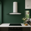 Curved Glass Kitchen Extractor Hood - White