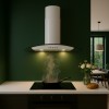 80cm Curved Glass Kitchen Cooker Hood - White