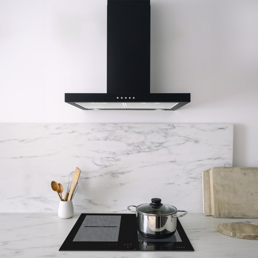 80cm Flat Black Cooker Hood