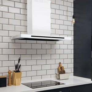 White Linea Wall Cooker Hood