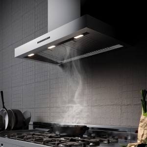 90cm Kitchen Cooker Hood Stainless Steel With Baffle Filters