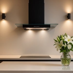 60cm Straight Glass Cooker Hood - Black