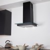 70cm Flat Hood With Glass in Black