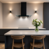 60cm Flat Hood With Glass in Black