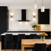 60cm Flat Hood With Glass in Black