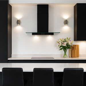 70cm Straight Glass Cooker Hood - Black