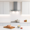90cm Straight Glass Cooker Hood - Stainless Steel