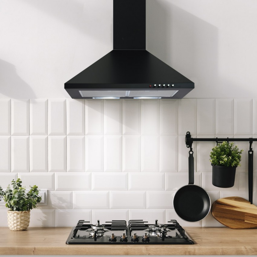 60cm Traditional Wall Mounted Kitchen Extractor in Black