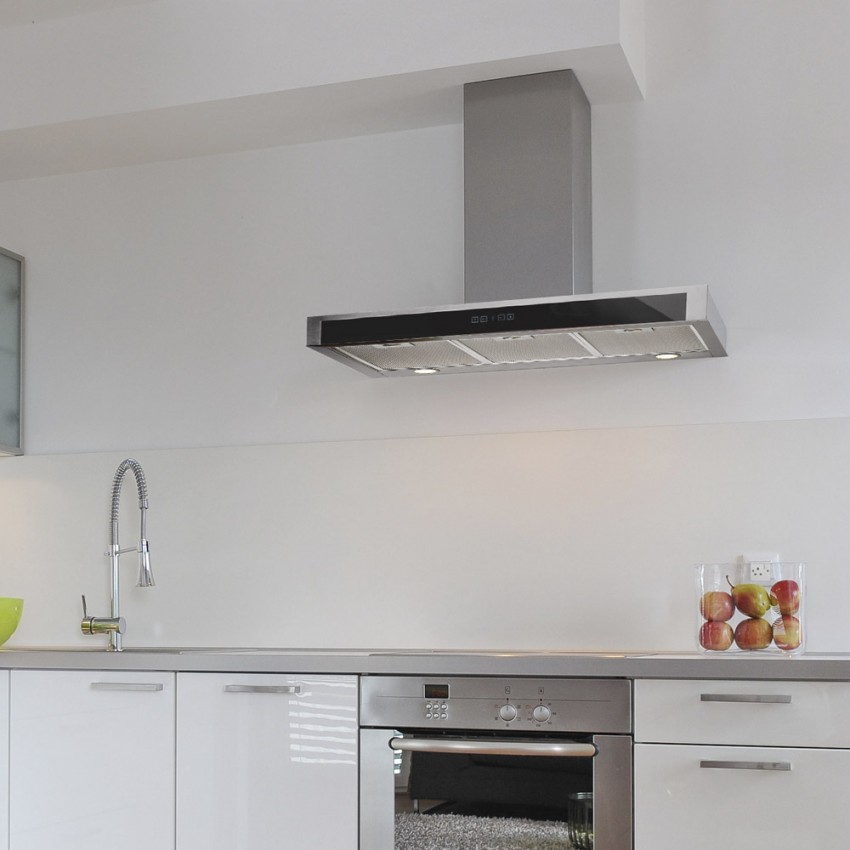 110cm Glass Front T-Line Cooker Hood in Stainless Steel